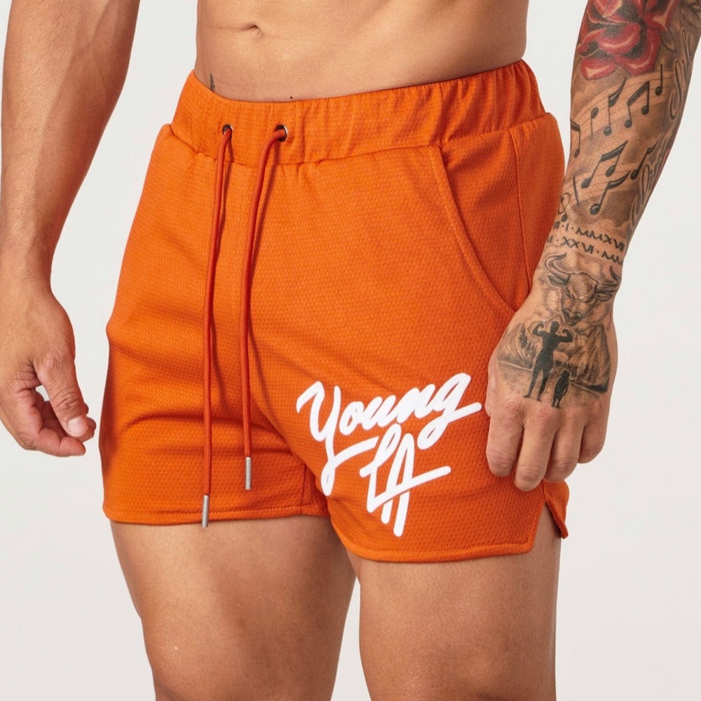 YoungLA orange legacy shorts used condition
